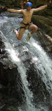 Rediscover your childhood as you jump off of waterfalls into warm crystalline pools.
