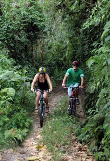 Mountain biking in Costa Rican cloud forest