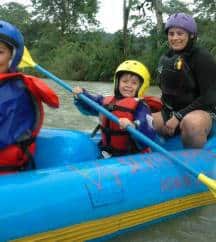 White water rafting in Costa Rica with kids.