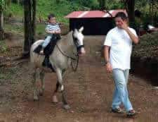 Horseback riding in Costa Rica with kids.