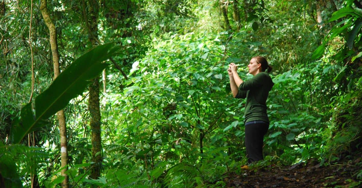 Woman in Costa Rican rainforest