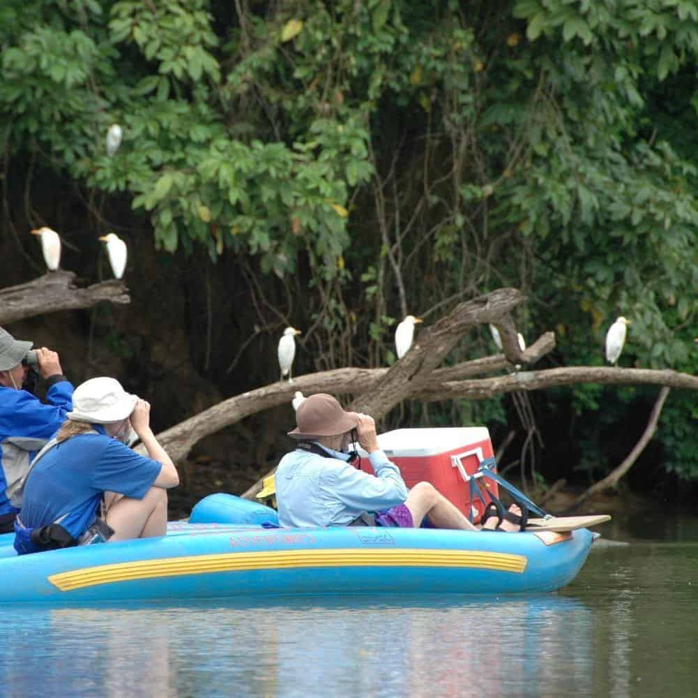 Family on a safari float in Costa Rica