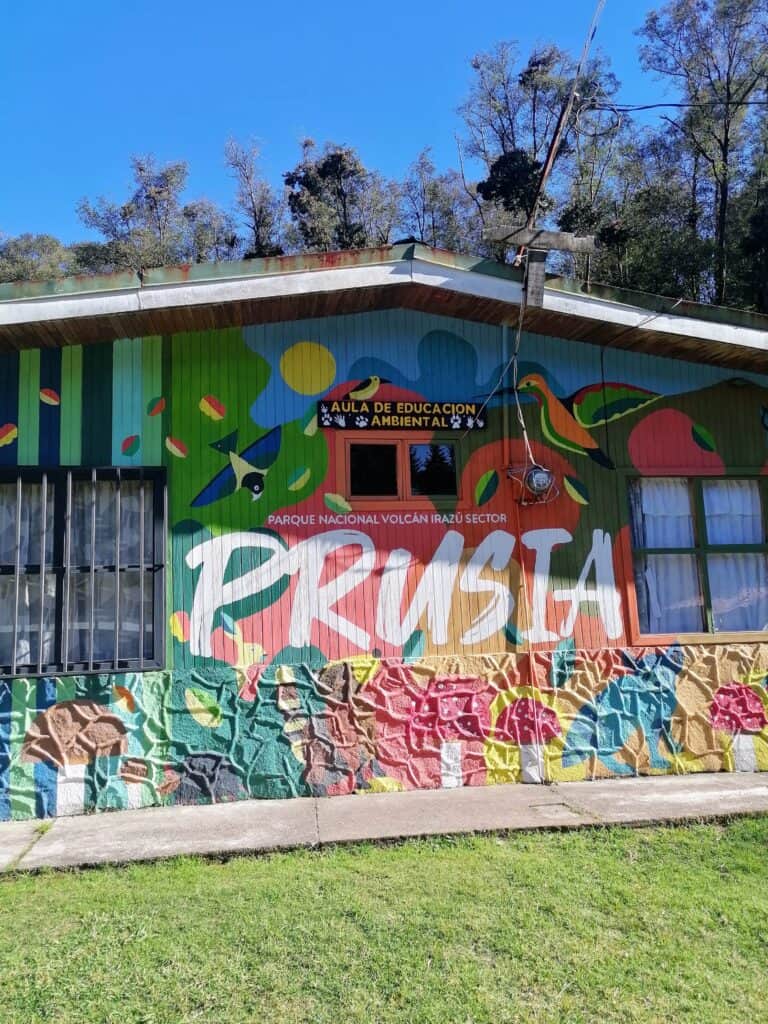 colourful mural at the Prusia Forest entrance